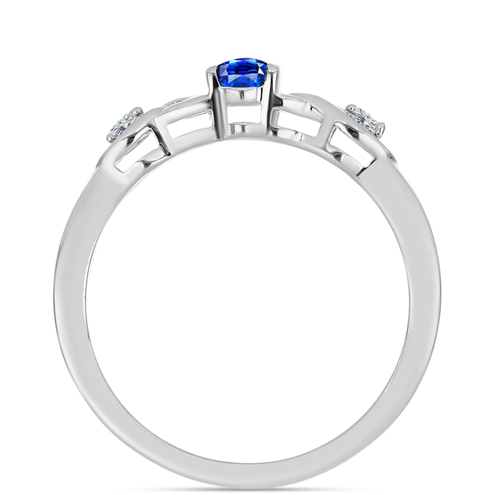 Strieborný Prsteň s Austrálskym Modrým Zafírom a Bielym Topásom 2 