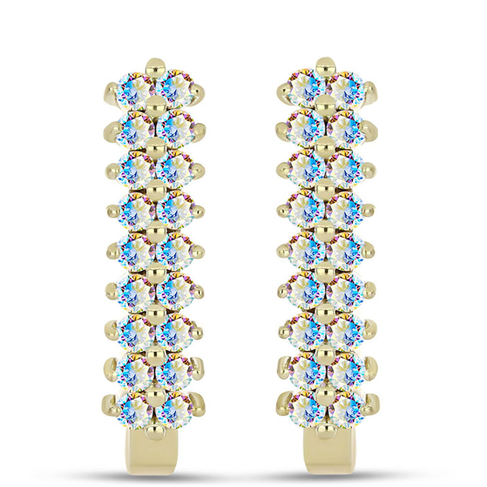 Pozlátené Strieborné Náušnice s Ľadovým Moissanitom