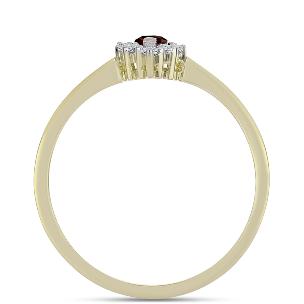 Pozlátený Strieborný Prsteň s Bartonským Granátom a Bielym Topásom