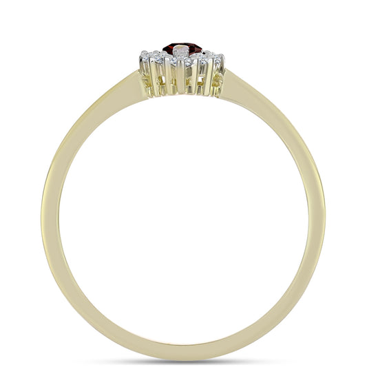 Pozlátený Strieborný Prsteň s Bartonským Granátom a Bielym Topásom