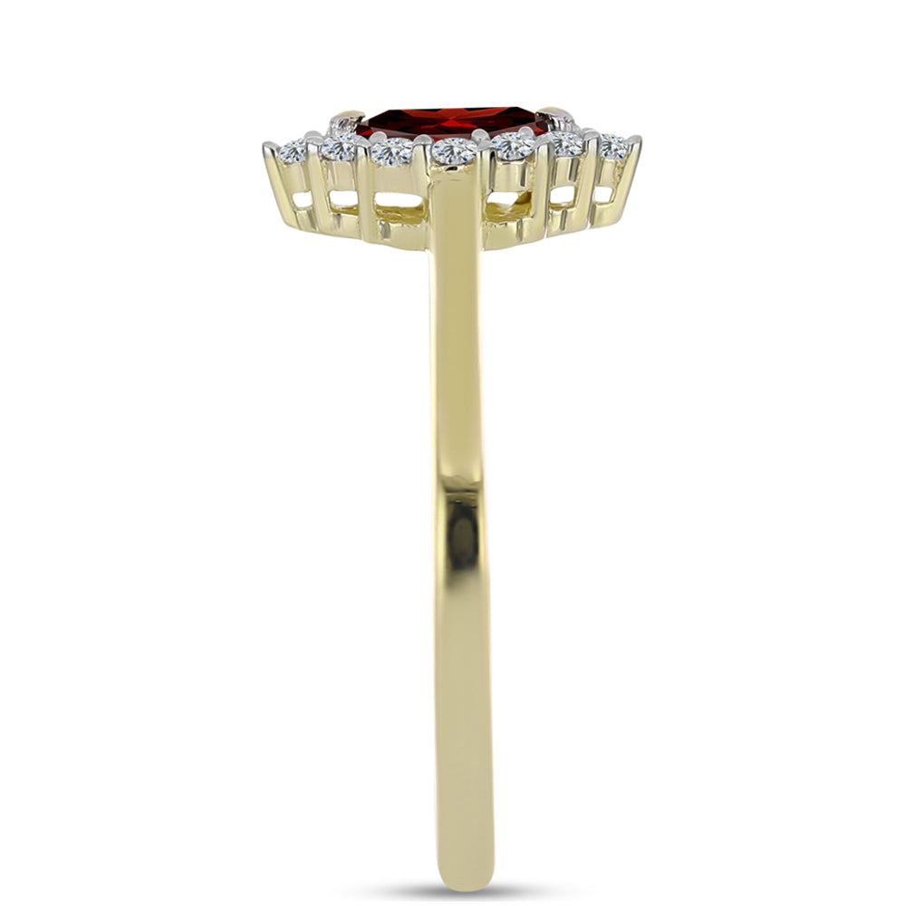 Pozlátený Strieborný Prsteň s Bartonským Granátom a Bielym Topásom 4 