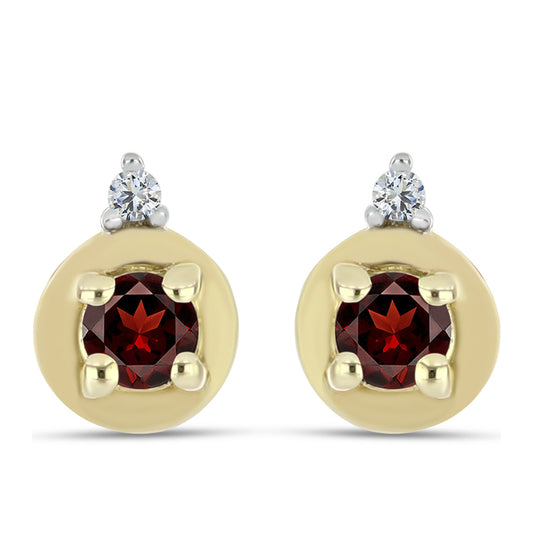 Pozlátené Strieborné Náušnice s Bartonským Granátom a Bielym Topásom