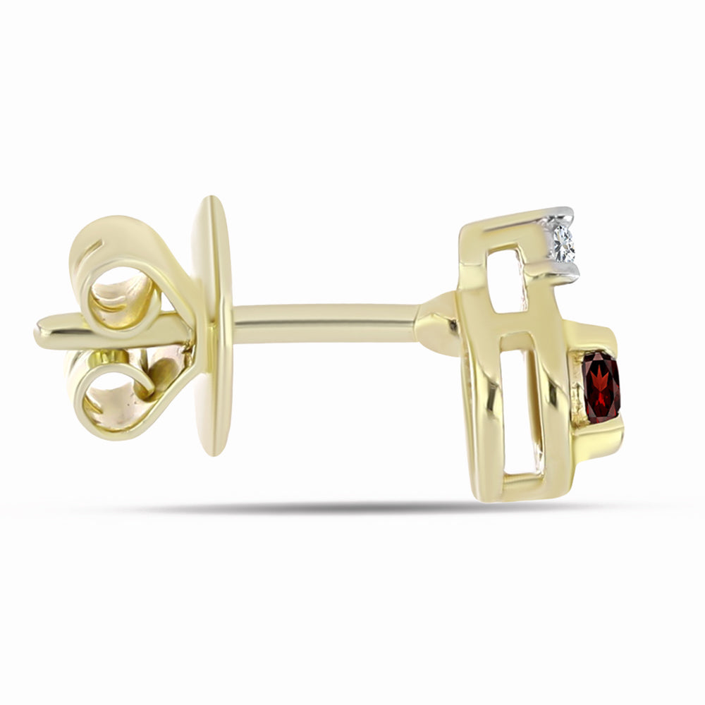 Pozlátené Strieborné Náušnice s Bartonským Granátom a Bielym Topásom