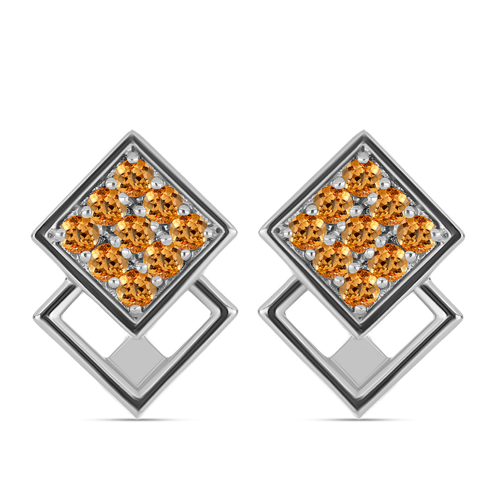 Strieborné Náušnice s "Cisárskym žltým" topazom