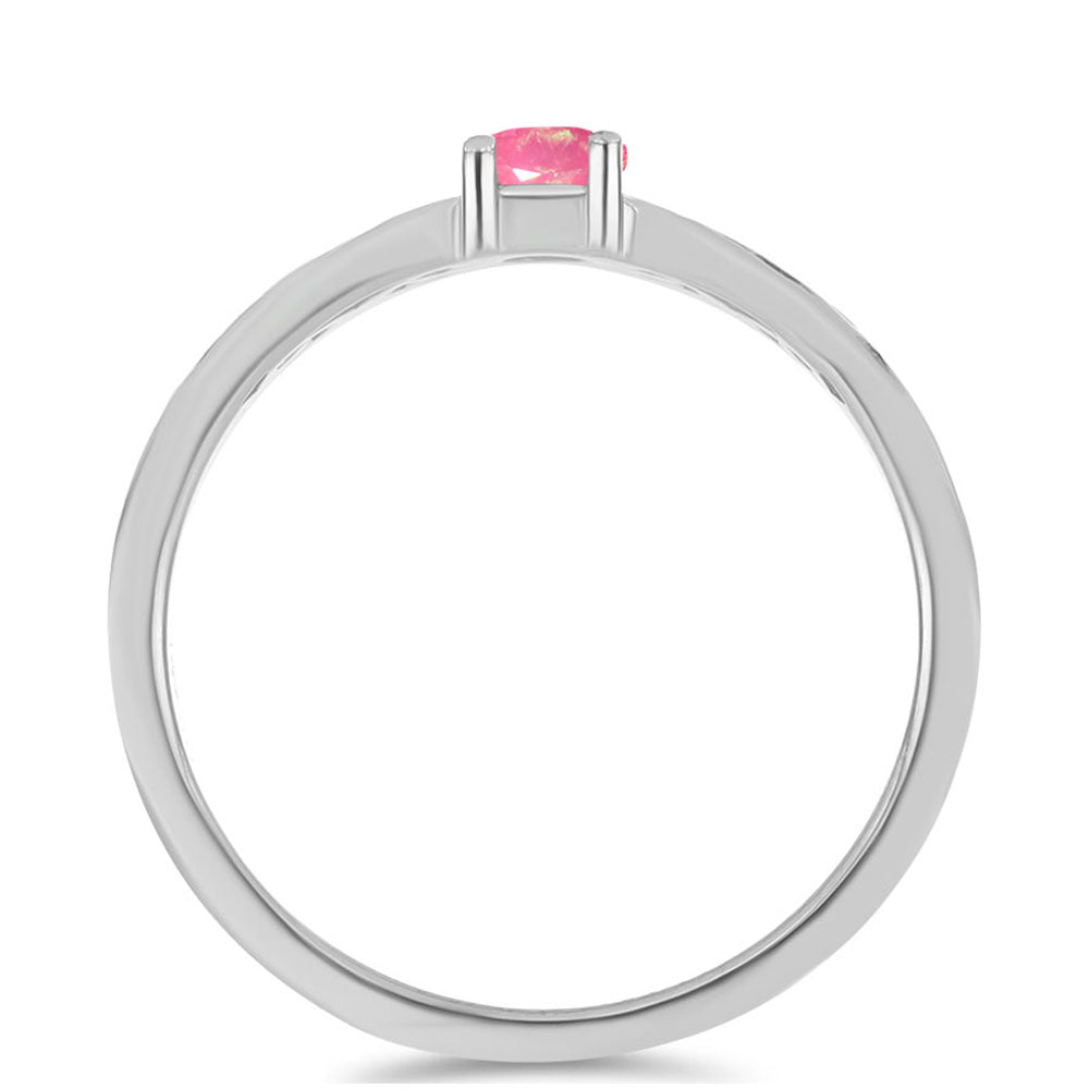 Strieborný Prsteň s so Sýto Ružovým Opálom z Lega Dembi 2 