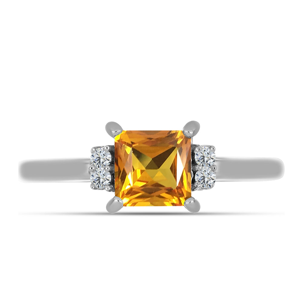 Strieborný Prsteň s "Cisárskym žltým" topazom a Bielym Topásom 1 