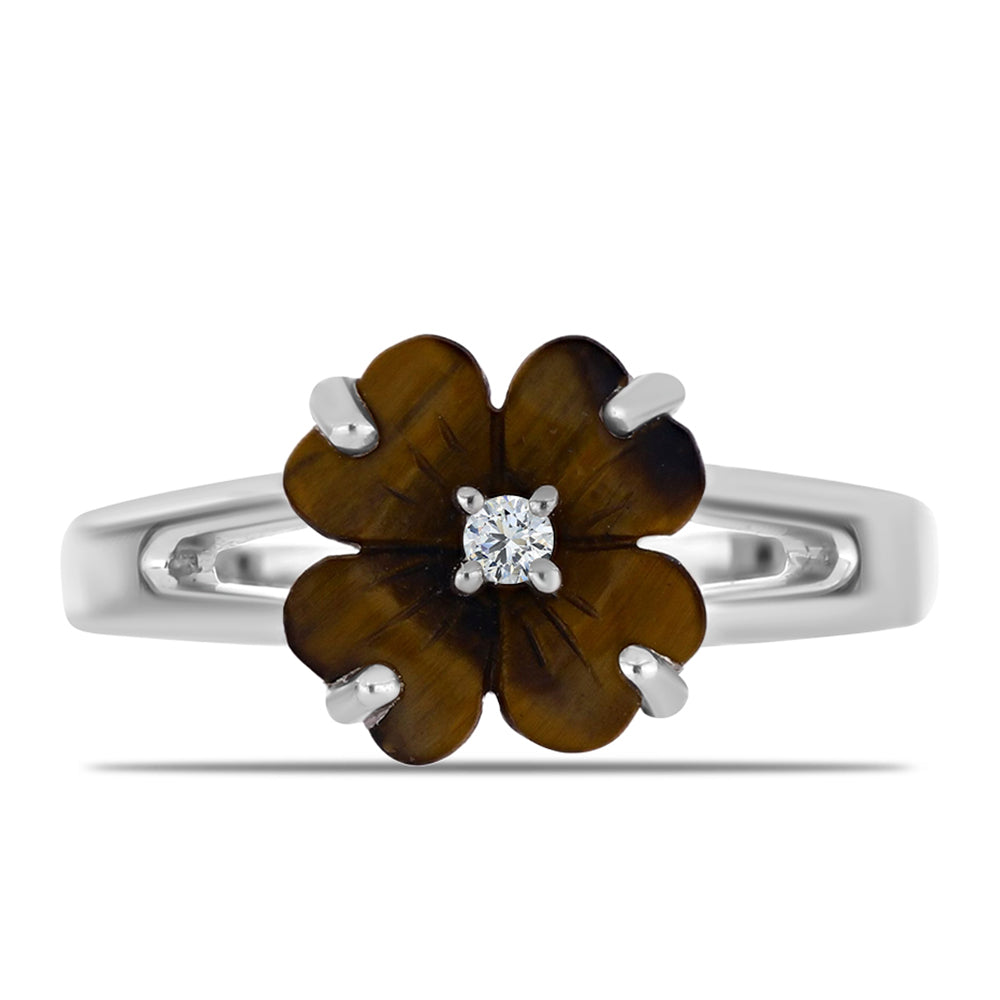 Strieborný Prsteň s Picasso Jaspisom a Bielym Topásom 1 