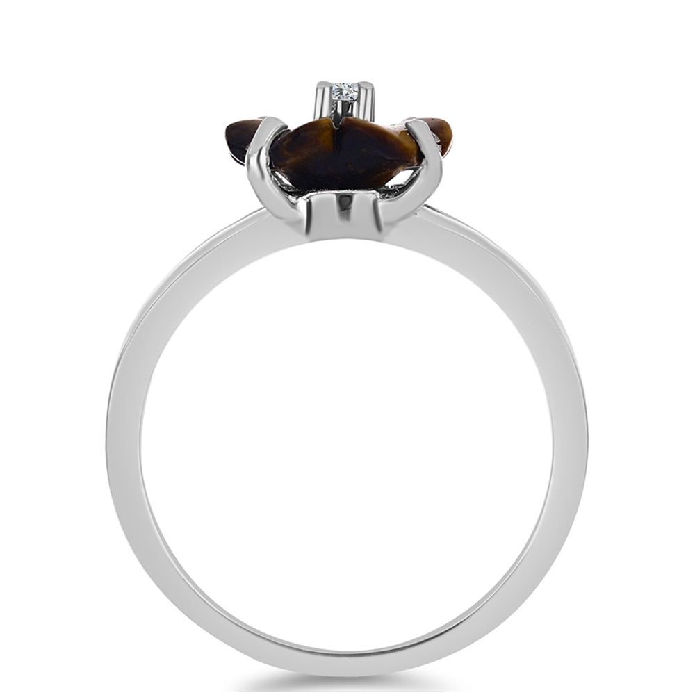 Strieborný Prsteň s Picasso Jaspisom a Bielym Topásom 2 