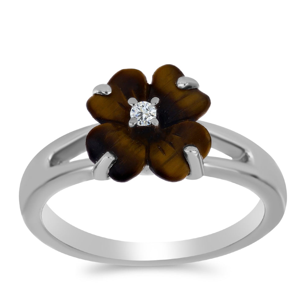 Strieborný Prsteň s Picasso Jaspisom a Bielym Topásom 3 