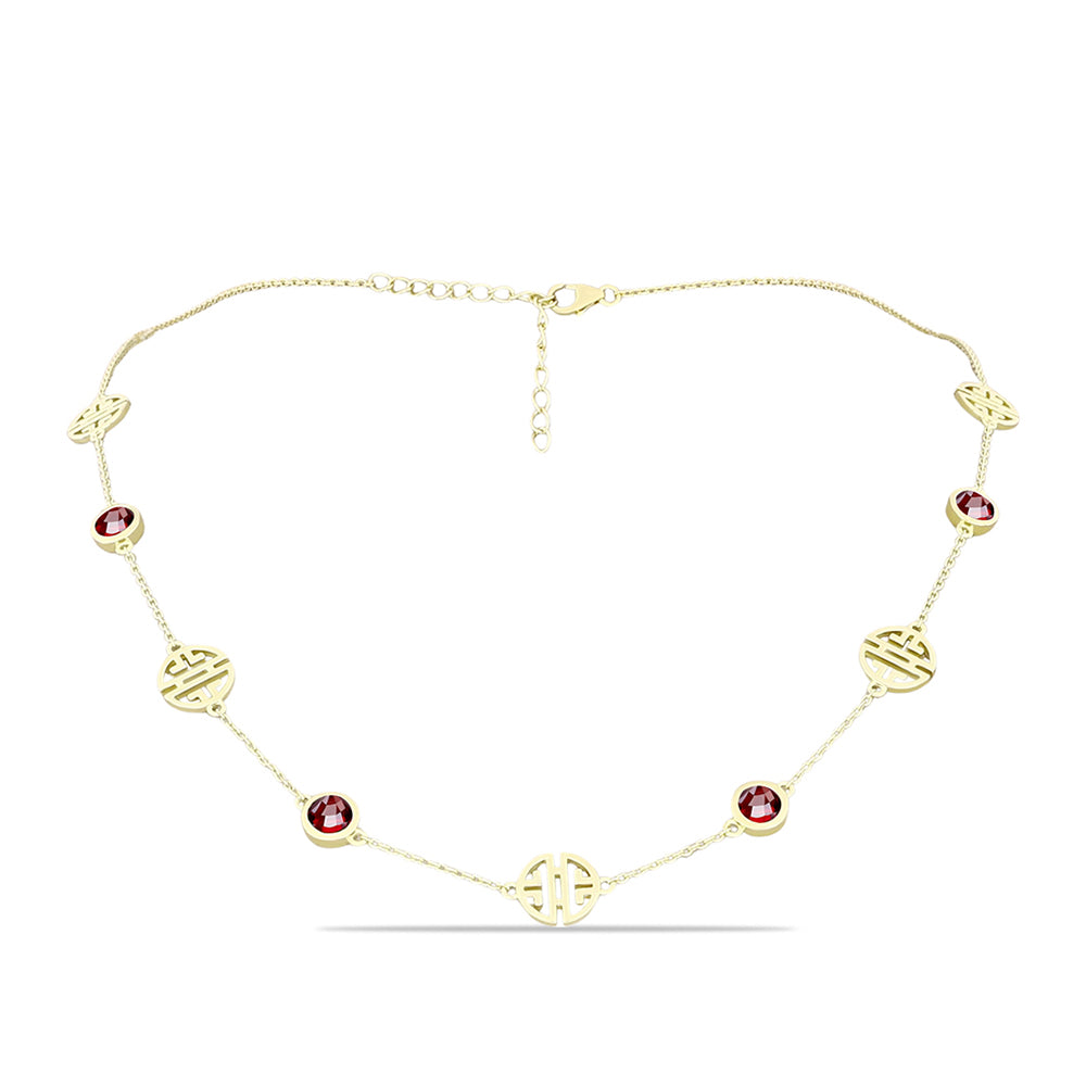 Pozlátený Strieborný Náhrdelník s Bartonským Granátom 1 