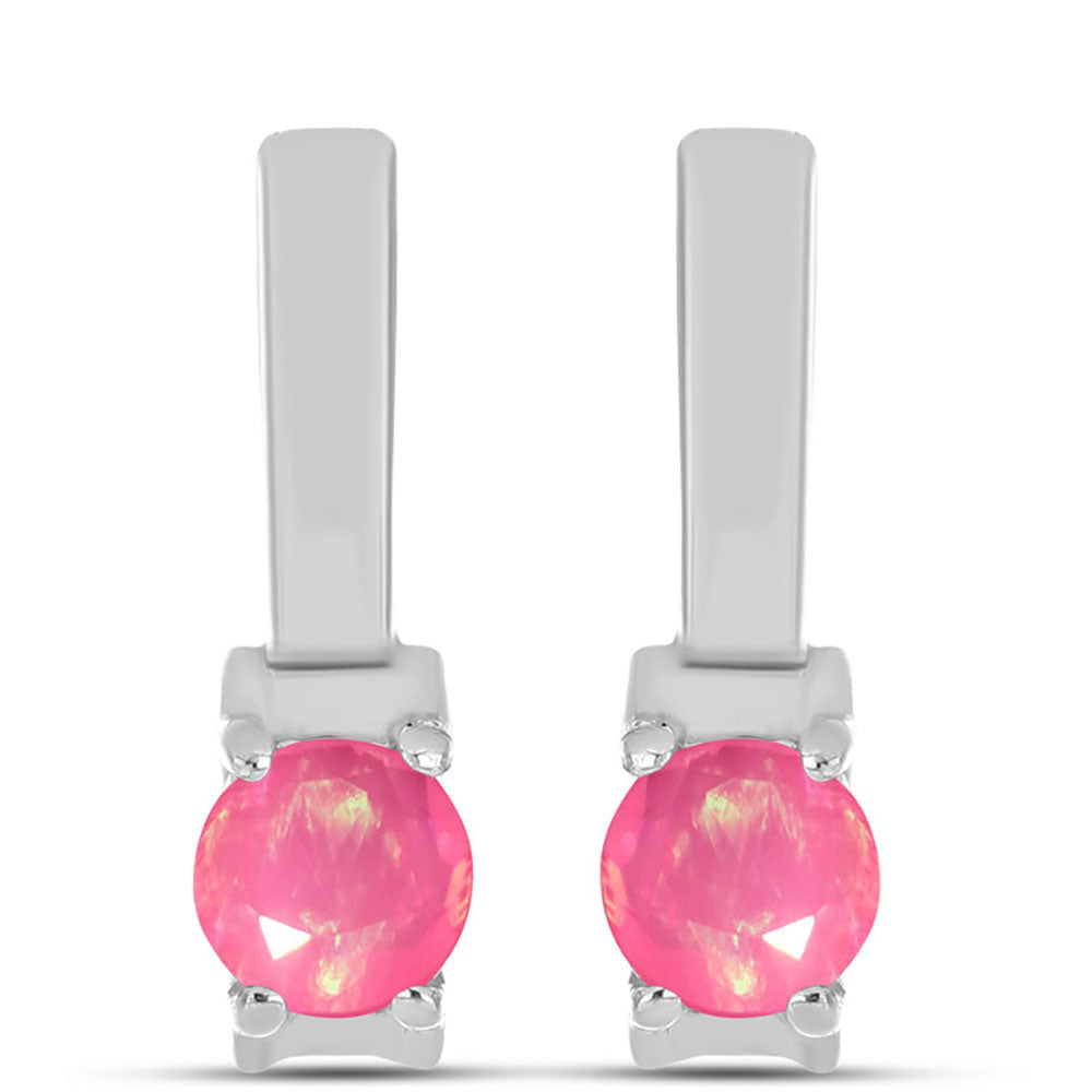 Strieborné Náušnice s so Sýto Ružovým Opálom z Lega Dembi