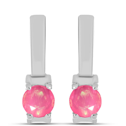 Strieborné Náušnice s so Sýto Ružovým Opálom z Lega Dembi