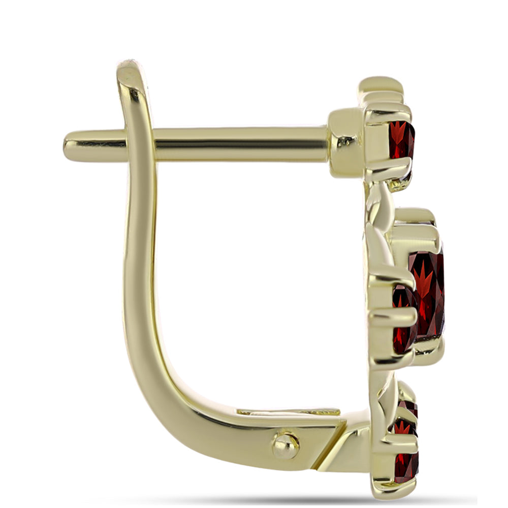 Pozlátené Strieborné Náušnice s Bartonským Granátom 2 