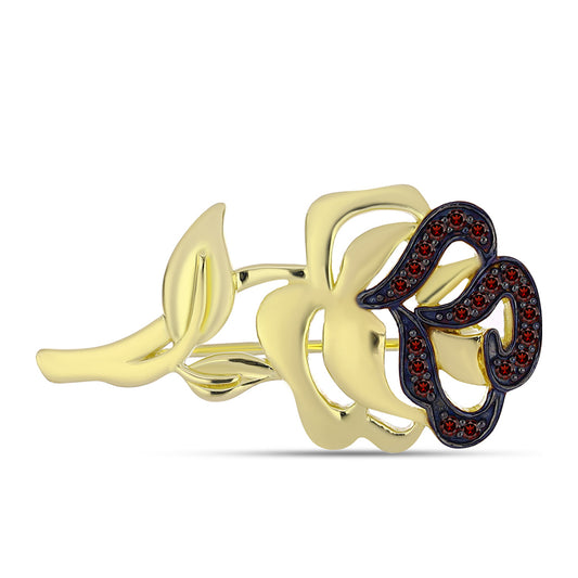 Pozlátený Strieborný Brošňa s Bartonským Granátom