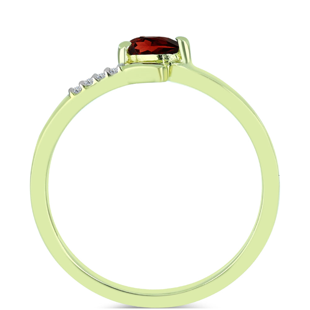 Pozlátený Strieborný Prsteň s Bartonským Granátom a Bielym Topásom