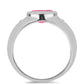 Strieborný Prsteň s so Sýto Ružovým Opálom z Lega Dembi a Bielym Topásom