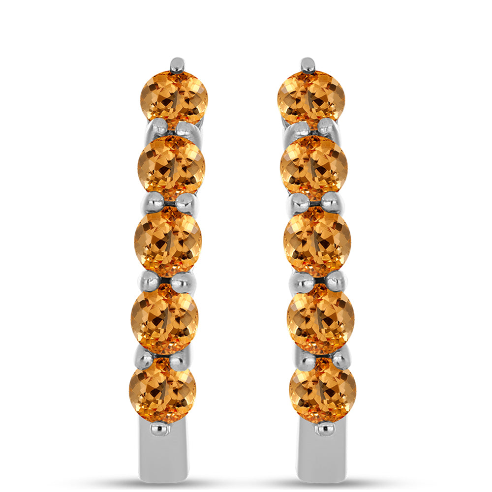 Strieborné Náušnice s "Cisárskym žltým" topazom 1 