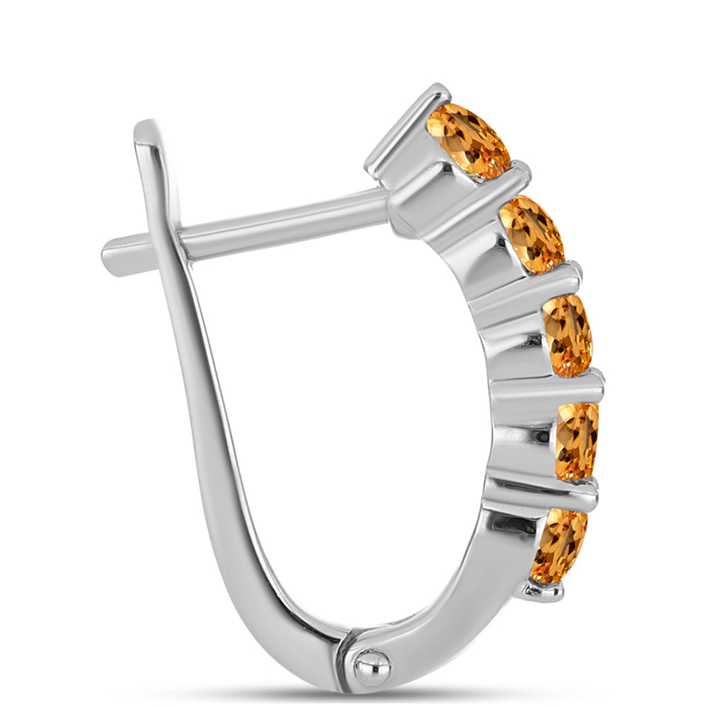 Strieborné Náušnice s "Cisárskym žltým" topazom 2 