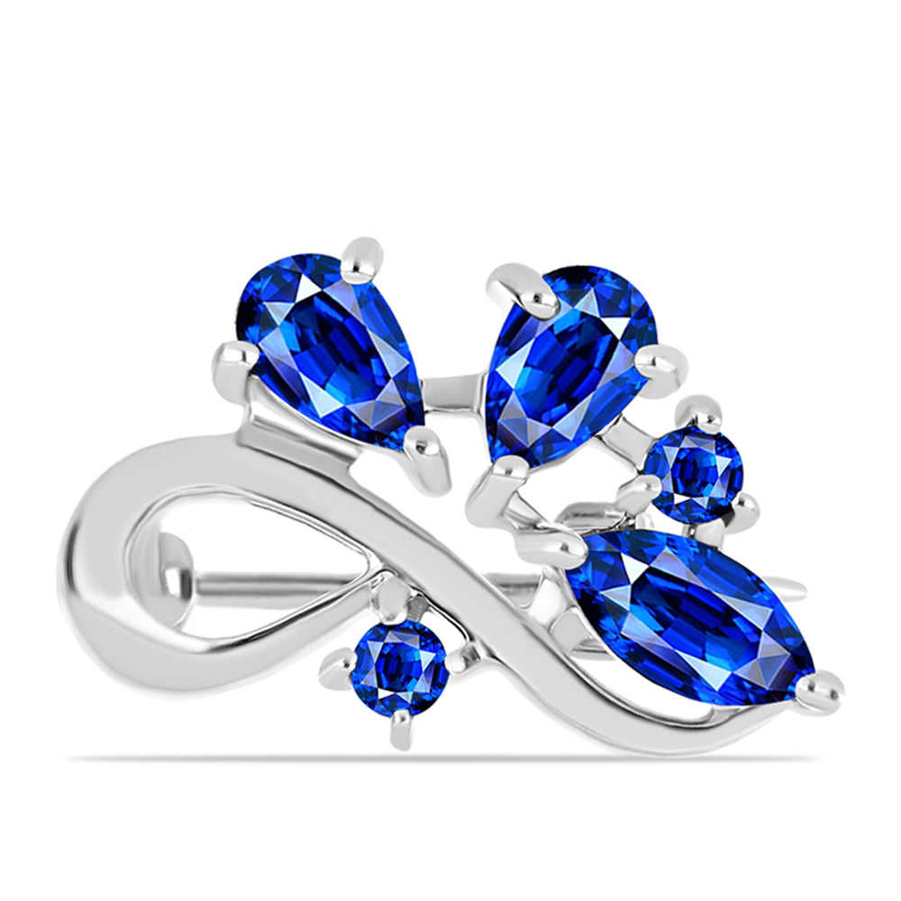 Strieborný Brošňa s Austrálskym Modrým Zafírom 1 