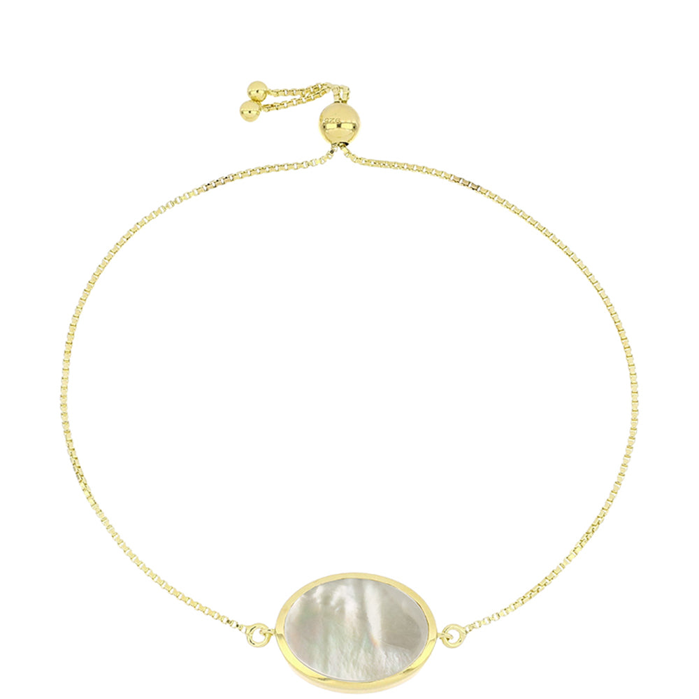 Pozlátený Strieborný Náramok s Lastúrou