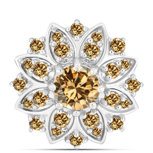 Strieborný Prívesok s so Šampanským Moissanitom