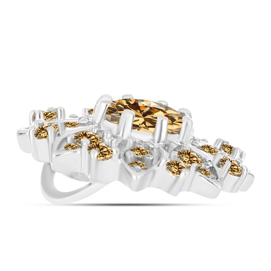 Strieborný Prívesok s so Šampanským Moissanitom