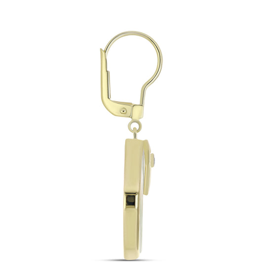 Pozlátené Strieborné Náušnice s Lastúrou a Bielym Topásom