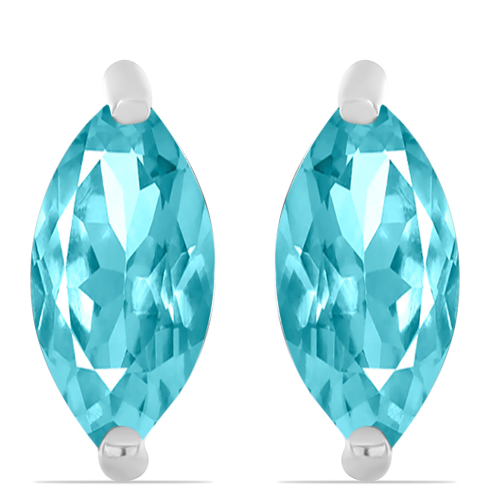 Strieborné Náušnice s Paraiba Kremeňom