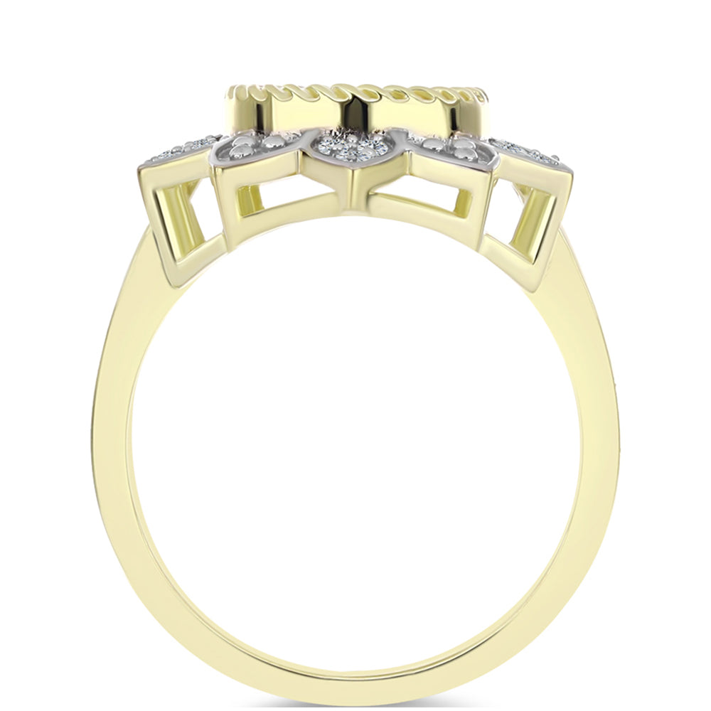 Pozlátený Strieborný Prsteň s Lastúrou a Bielym Topásom 2 