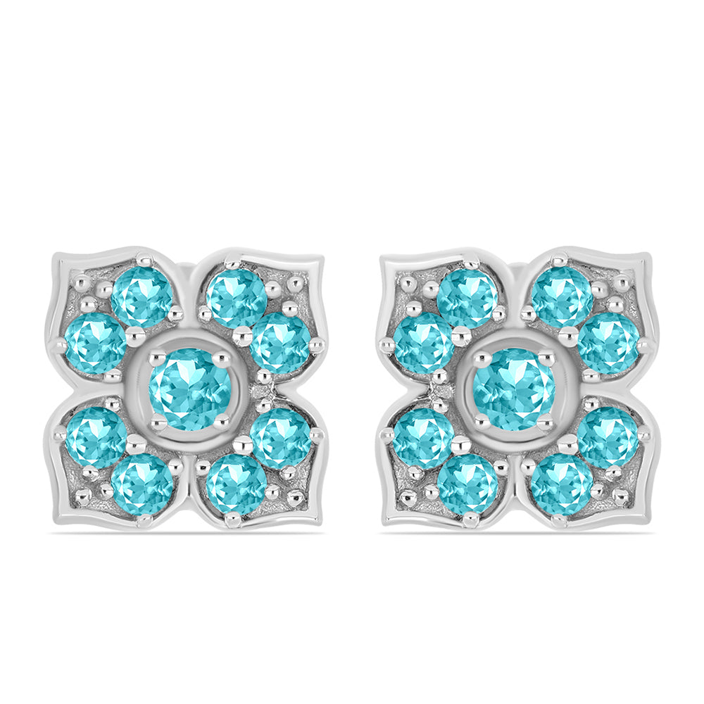 Strieborné Náušnice s Paraiba Kremeňom 1 