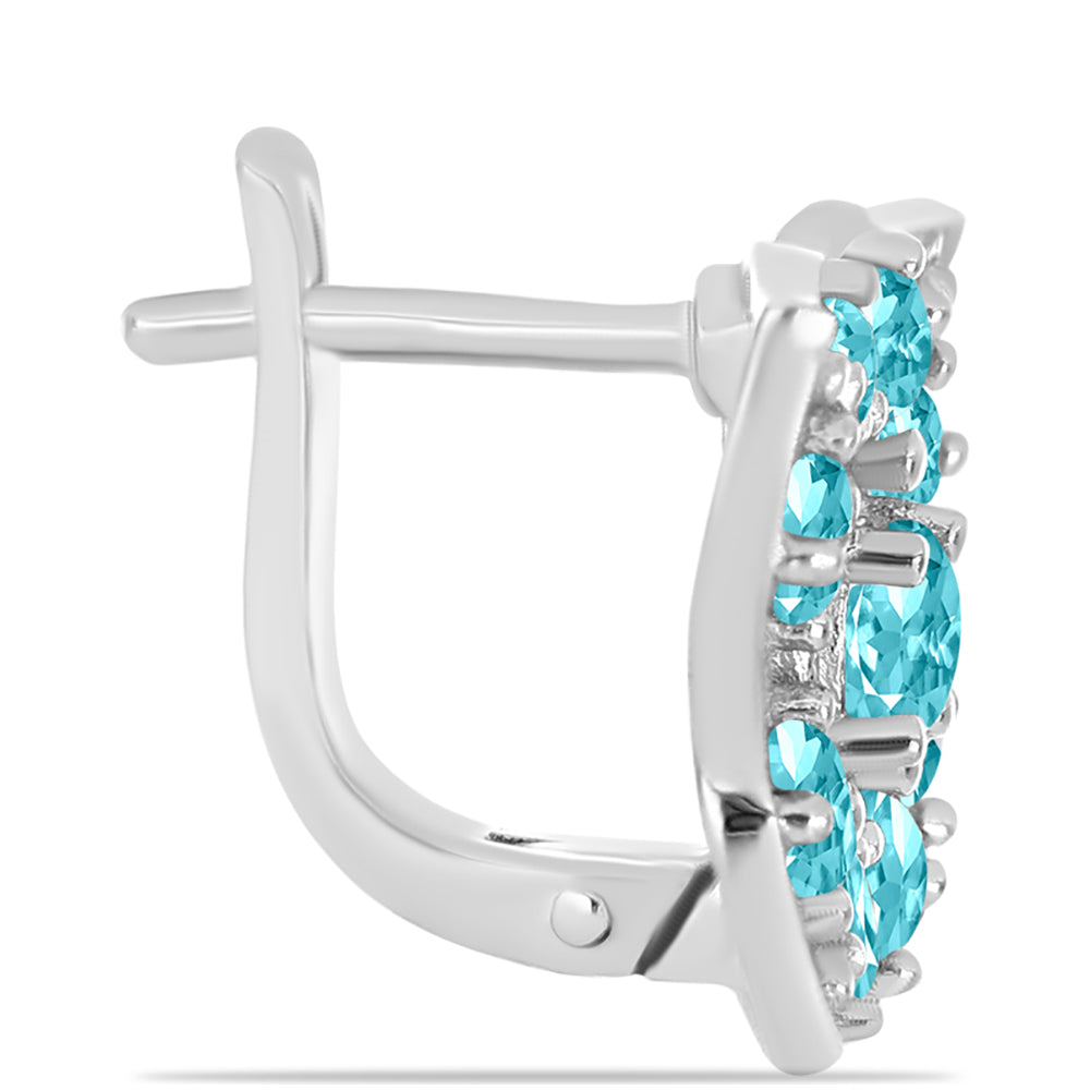 Strieborné Náušnice s Paraiba Kremeňom 2 