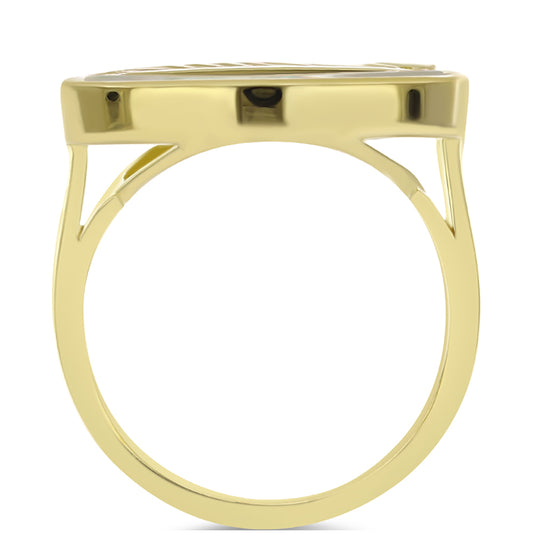 Pozlátený Strieborný Prsteň s Lastúrou