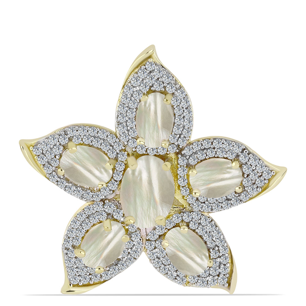 Pozlátený Strieborný Brošňa s Lastúrou