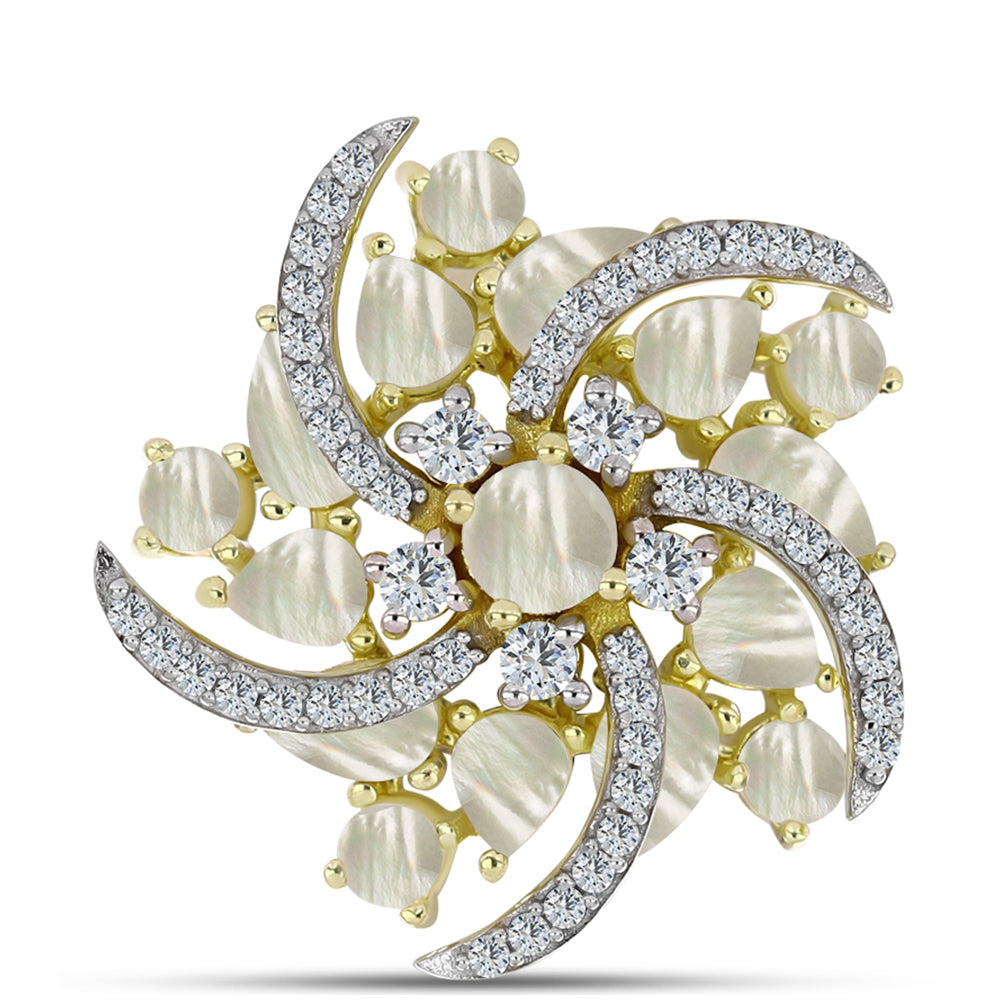 Pozlátený Strieborný Brošňa s Lastúrou 1 