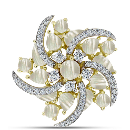 Pozlátený Strieborný Brošňa s Lastúrou