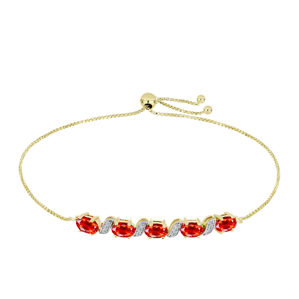 Pozlátený Strieborný Náramok s Etiópskym Červeným Opálom z Lega Dembi a Bielym Topásom 1 