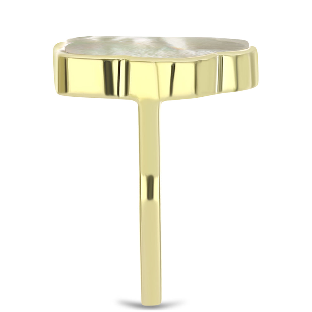 Pozlátený Strieborný Prsteň s Lastúrou 4 