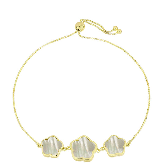 Pozlátený Strieborný Náramok s Lastúrou