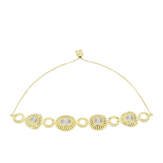 Pozlátený Strieborný Náramok s Lastúrou