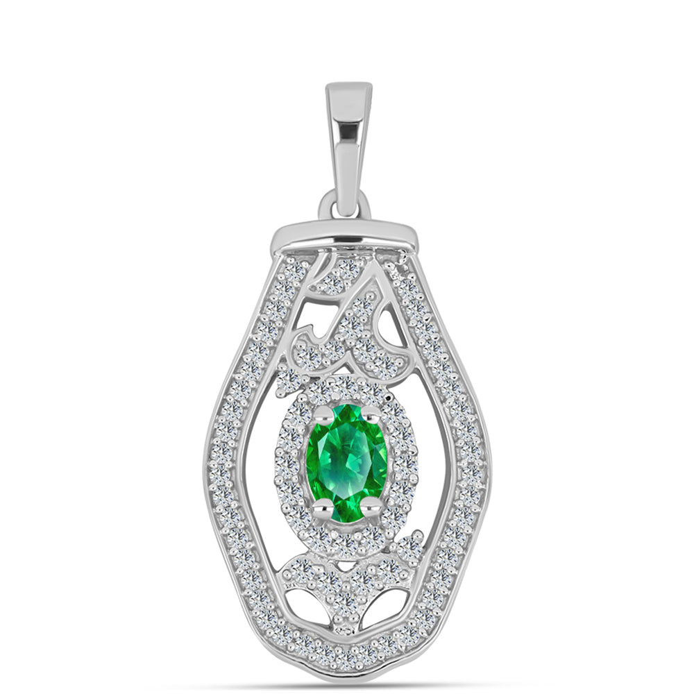 Strieborný Prívesok s Kijani Granátom a Bielym Topásom