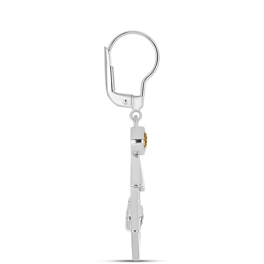 Strieborné Náušnice s so Šampanským Moissanitom