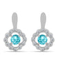 Strieborné Náušnice s Paraiba Kremeňom a Bielym Topásom