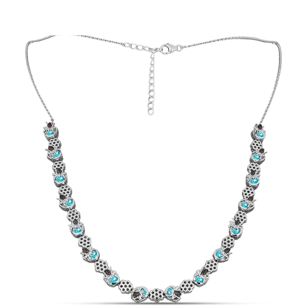 Strieborný Náhrdelník s Paraiba Kremeňom 1 