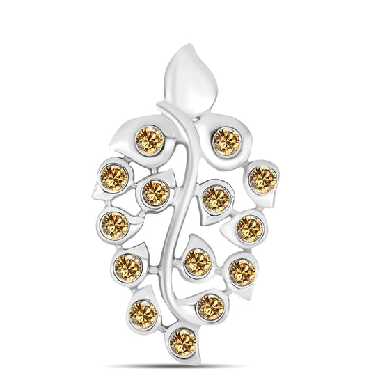 Strieborný Prívesok s so Šampanským Moissanitom