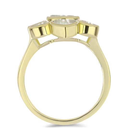 Pozlátený Strieborný Prsteň s Lastúrou