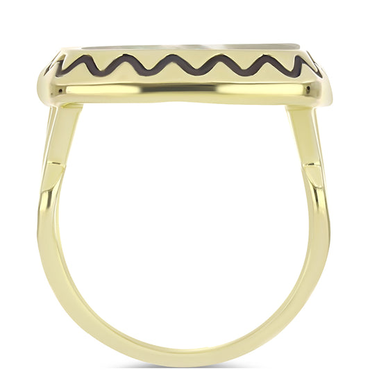 Pozlátený Strieborný Prsteň s Lastúrou