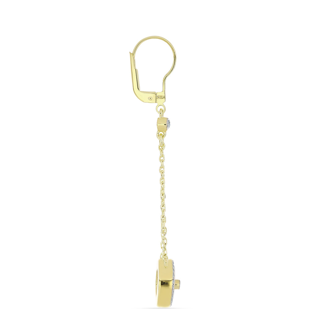 Pozlátené Strieborné Náušnice s Lastúrou a Bielym Topásom 2 