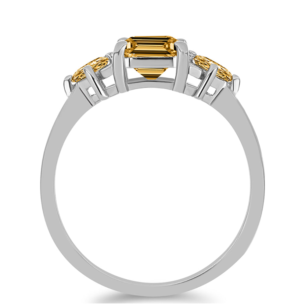 Strieborný Prsteň s so Šampanským Moissanitom