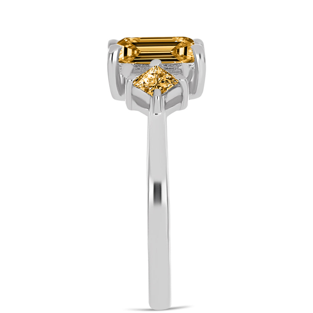 Strieborný Prsteň s so Šampanským Moissanitom 4 