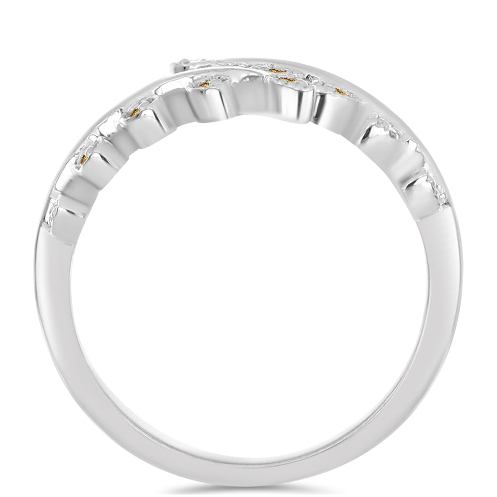 Strieborný Prsteň s so Šampanským Moissanitom